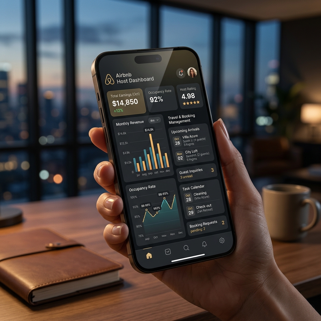 Airbnb Host Portal Dashboard Mockup